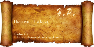 Hohner Petra névjegykártya