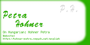 petra hohner business card